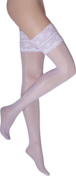 Image du produit Levee Satin Sheers Bas jarretières, couleur 100 blanc, taille 56-58 (20 DEN, 56 - 58)