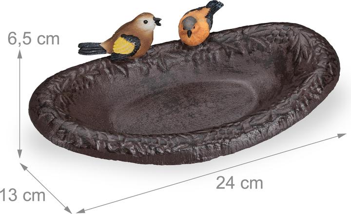 Actual product image Relaxdays Cast Iron Figurine Bird Bath