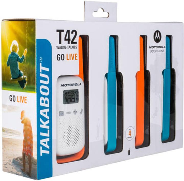 Productafbeelding Motorola TALKABOUT T42 twee-weg radio 16 kanalen Blauw Oranje Wit (4 km)