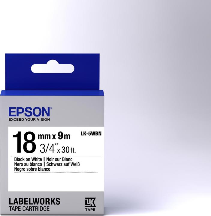 Produktbild Epson Etikettenkassette Lk-5wbn (1.80 cm, Schwarz)