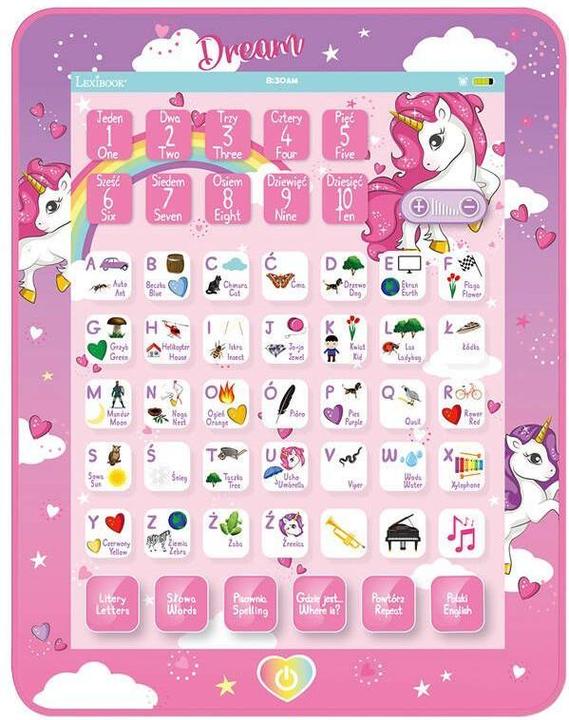 Produktbild Lexibook Unicorn bilingual talking educational tablet (Polnisch, Englisch)