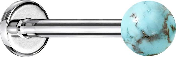 Immagine prodotto Star Piercing Micro Labret in argento con pietra turchese a forma di sfera (senza ottone, Acciaio chirurgico 316L, Mnerale)