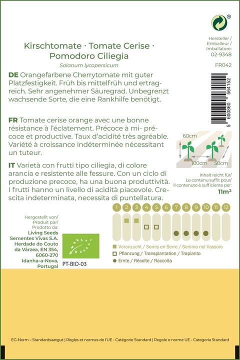Actual product image Living Seeds Tomato cerise Goldiana (Vegetable seeds)