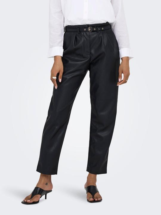 Actual product image Only Comfort Fit Mid Waist Trousers Leather look trousers (S)
