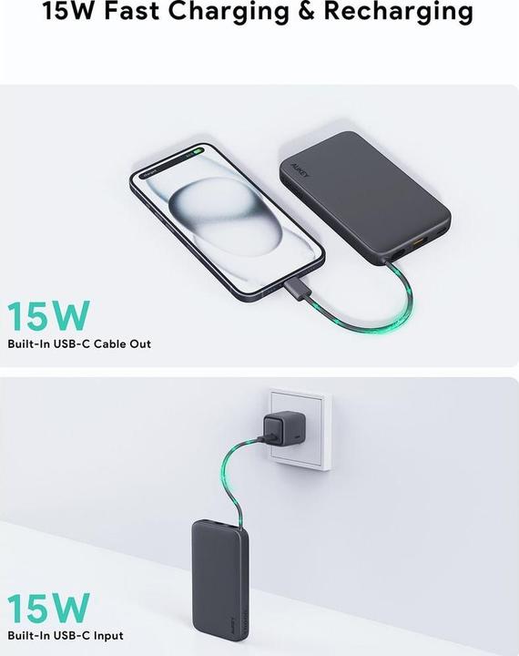 Produktbild Aukey SPARK SLING - Powerbank (10000 mAh, 22.50 W, 38.50 Wh)