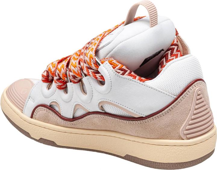 Actual product image Lanvin curb sneakers in white and peach leather (37)