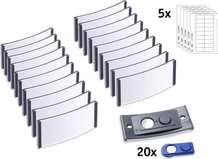 Produktbild Badgepoint POL30MA02-20DR Namensschilder, 65 x 30 mm, dunkelgrau