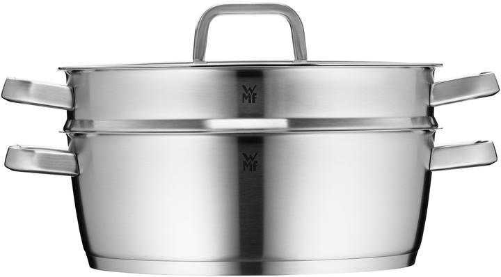 Produktbild WMF Bräter mit Dampfgareinsatz stahlgrau (28 cm, Bräter + Schmortopf, Edelstahl)