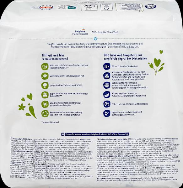 Valori nutrizionali e ingredienti dm babylove Pannolini (Dimensione 7, 24 Pezzo/i)