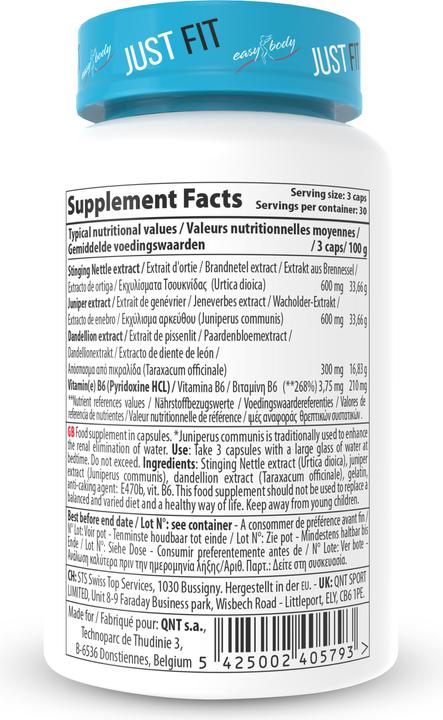 Valori nutrizionali e ingredienti Easy Body Senza acqua (1 Pezzo/i, Pillole, 54 g)