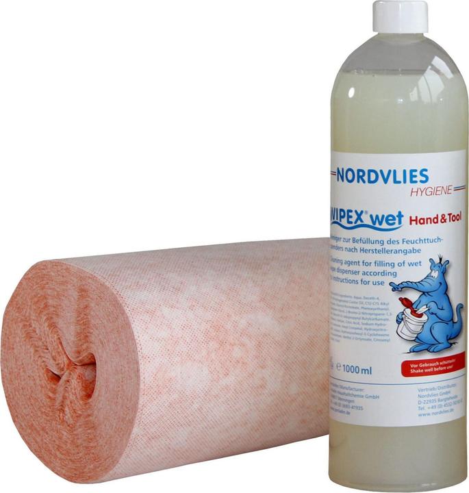 Produktbild Nordvlies Feuchttuchspender WIPEX-WET Hand & Tool Nachfüllpack 4 Rollen Vliesstoff a 120 Tücher, 4x (4 x)