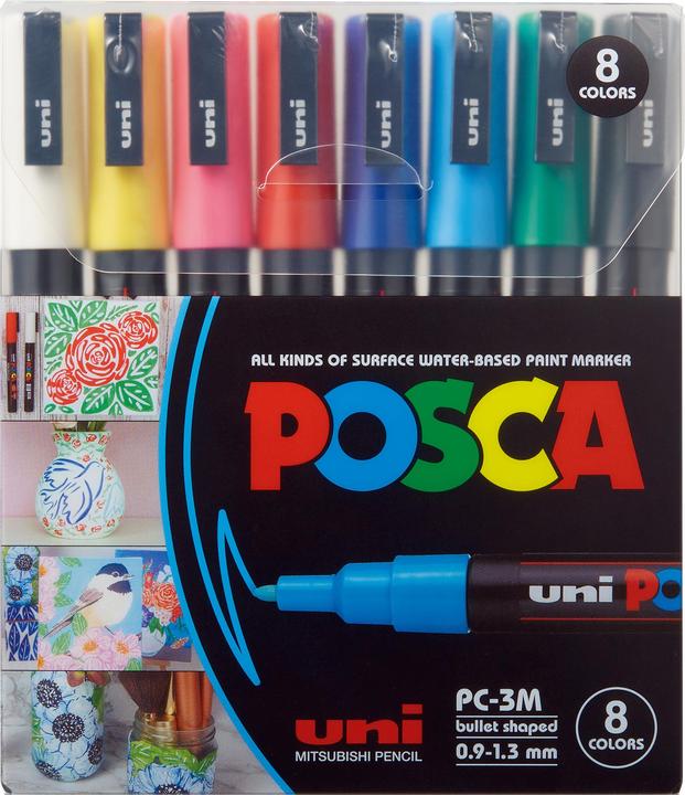 Actual product image Posca Marker PC-3M round tip (Multicoloured, 1.30 mm, 8 x)
