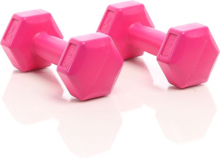 Produktbild Luxtri Hantel Set 2 x 500 g Pink Kurzhantel 2er Gewichte Krafttraining Zuhause (2 x 0.5 kg)