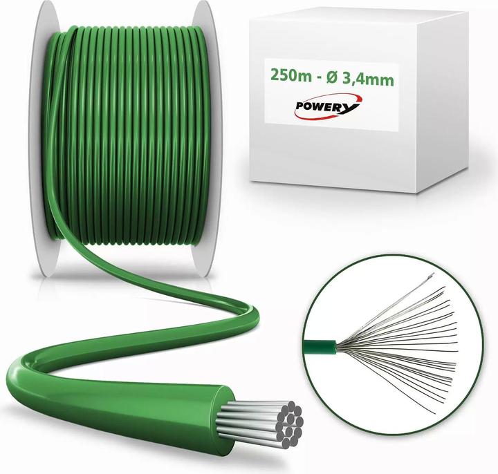 Actual product image AccuCell 250m boundary wire compatible with Gardena robotic lawnmower, Husqvarna Automower 3.4mm (Robot mower installation)