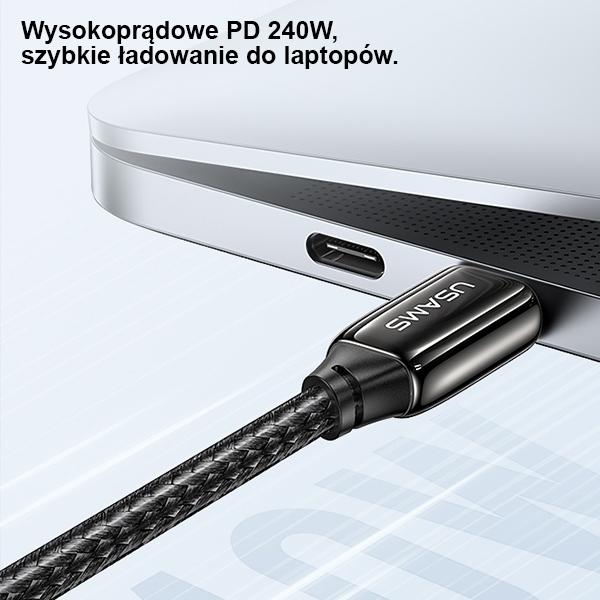 Actual product image Usams Charging Cable Type-C to Type-C - Black (1.20 m, USB 3.1)