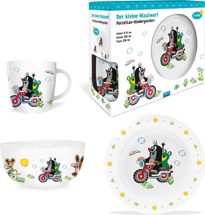 Produktbild Geschirrset Maulwurf Motorrad 3-teilig