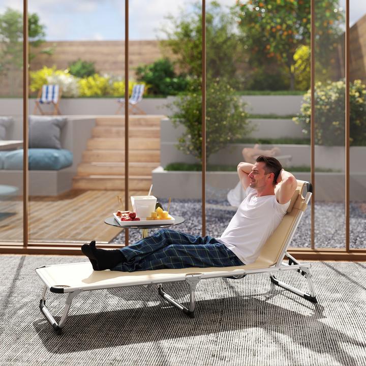 Produktbild Outsunny Gartenliege 5-stufig verstellbar (80 cm)