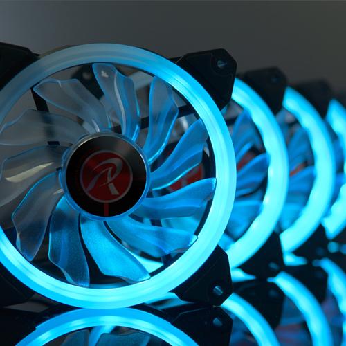 Produktbild Raijintek Iris 12 Rainbow A-RGB LED-Lüfter, 3er Set inkl. Controller (120 mm, 3 x)