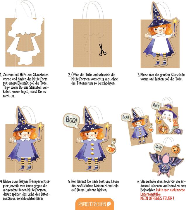 Produktbild Papierdrachen 3 Kinderlaternen Halloween - Set 01