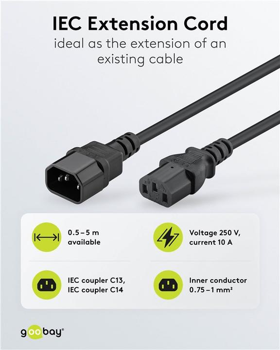 Actual product image Goobay Cold appliances Extension (2 m, C13)