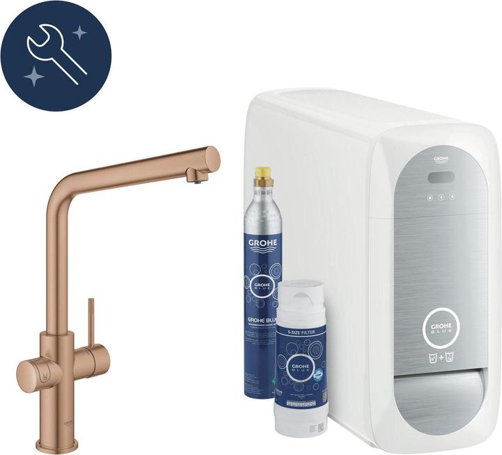 Grohe Rubinetto da cucina con funzione di filtro Blue warm sunset spazzolato 31454