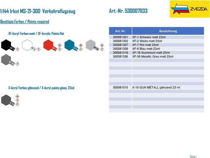 Produktbild 1:144 Irkut MS-21-300 Verkehrsflugzeug