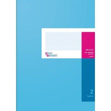 Produktbild König & Ebhardt Spaltenbuch DIN A4 hellblau/magenta 2 Spalten 40 Bl. (80 g/m², 40 x, A4)