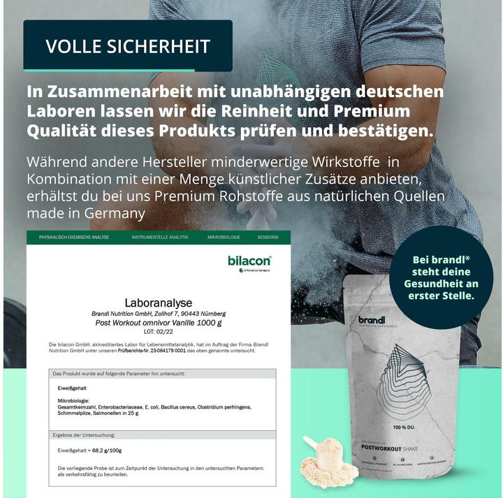 Produktbild Brandl-Nutrition Pulver Post Workout Vegan (Vanille, 1 Stk., 1000 g)