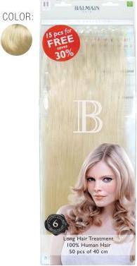 Produktbild Balmain Value Pack 614A Natural Straight 40cm 50St. Echthaar Fill-In Extensions (Blond, 40 cm)