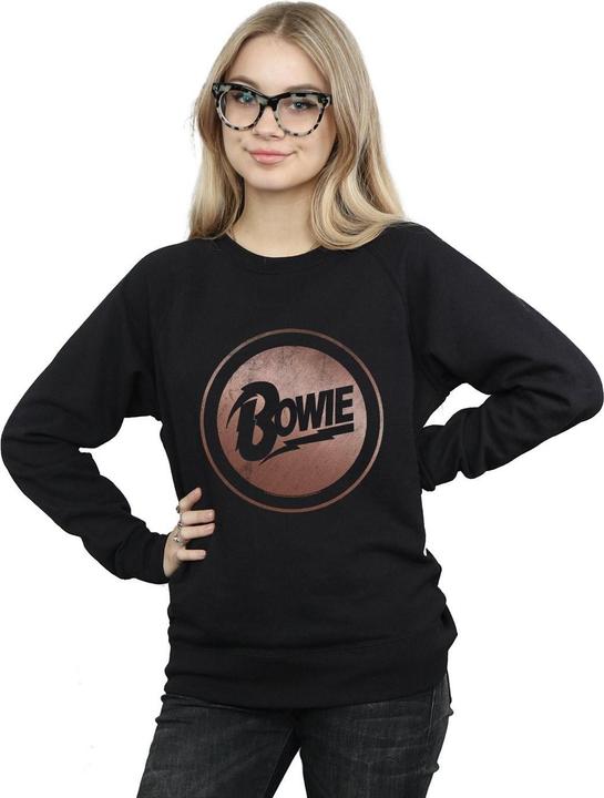 Actual product image David Bowie Womens/Ladies Rose Gold Circle Sweatshirt (L)