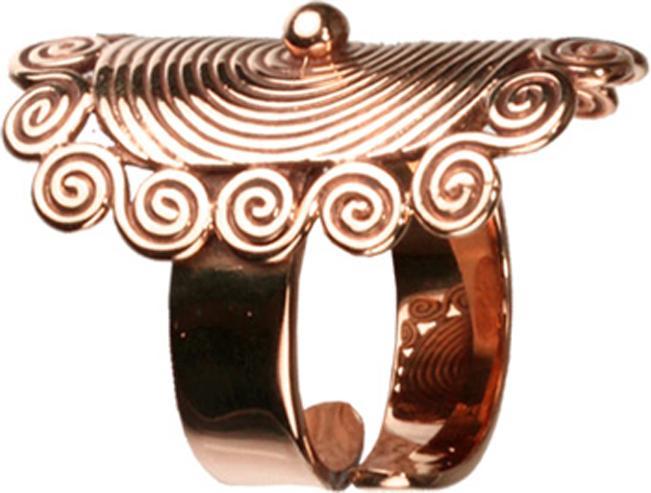Produktbild Star Piercing Ring rosegold Schild mit Spiralen und Kugel (57)