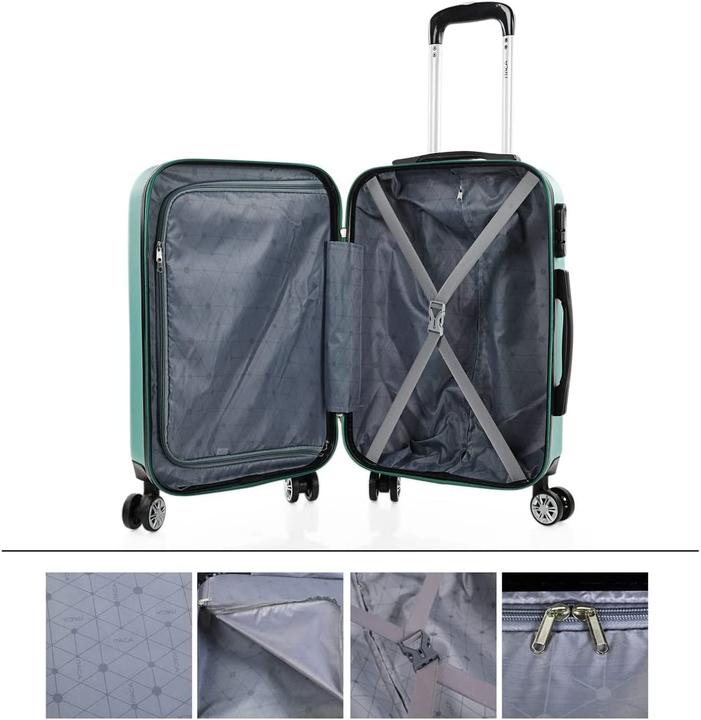 Actual product image Itaca Light Suitcase Set ABS 2 Suitcase S L Aquamarine (35 l, Hand luggage (up to 50 litres), L (90 - 115l))