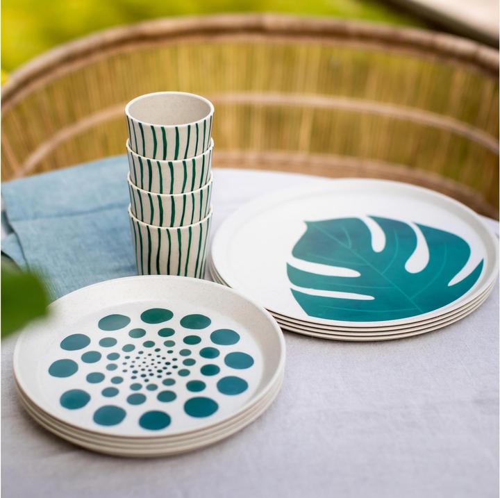 Produktbild Koziol Trinkbecher Connect S Monstera 190 ml, 4 Stück, Beige/Grün (0.19 l, 4 x)