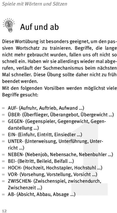 Produktbild Die 50 besten Spiele zum Gedächtnistraining mit Senioren (Deutsch)
