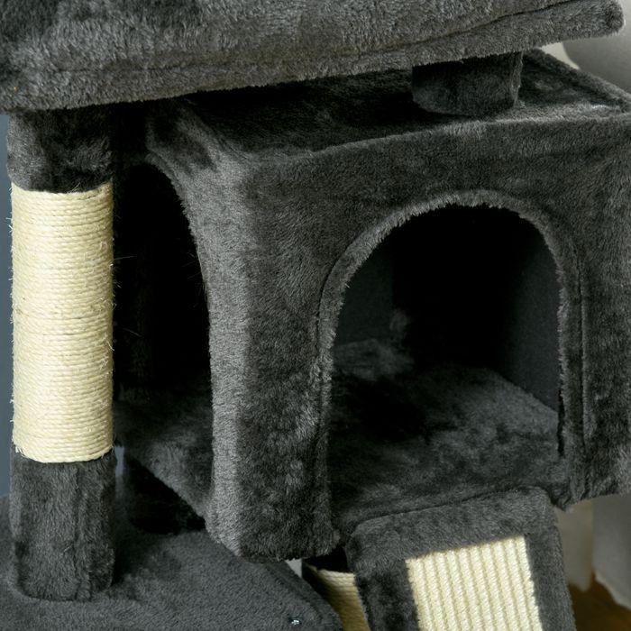 Immagine prodotto Swisshandel24 Albero per gatti con colonne in sisal, tiragraffi per gatti, albero per gatti, albero per gatti (83 cm, Grigio scuro)