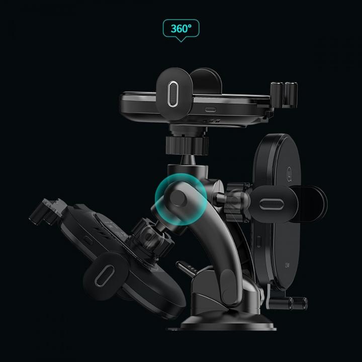 Image du produit Usams Uchwyt indukcyjny US-CD131 15W Automatic do szyby/na deskę rozdz. czarny/black CD131ZJ01