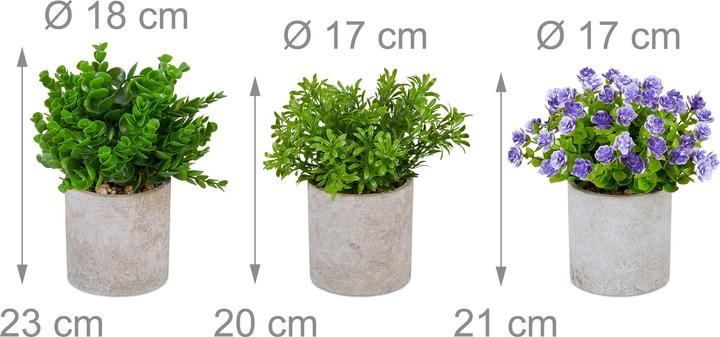 Actual product image Relaxdays 3x artificial plant (23 cm)