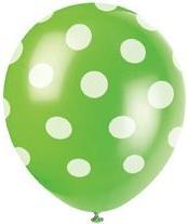 Actual product image Unique Balloons Green with White Dots (6 x)