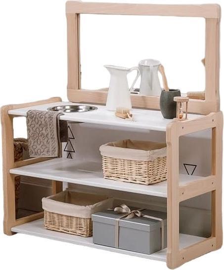 Image du produit Activity Board Enfant Waldorf lavabo, tout-petit lavabo, AVEC miroir, cadeau de Pâques