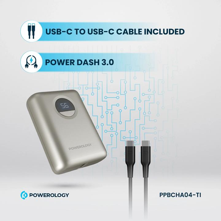 Immagine prodotto Powerology Banca di potenza ultracompatta 10000mAh PD 20W (10000 mAh, 20 W)