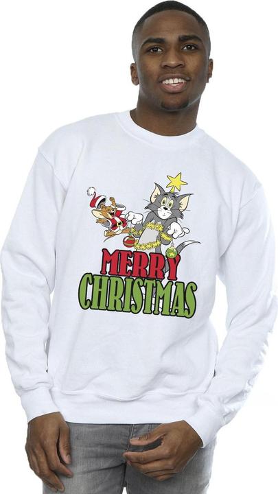 Actual product image Tom & Jerry Mens Merry Christmas Baubles Sweatshirt (XXL)