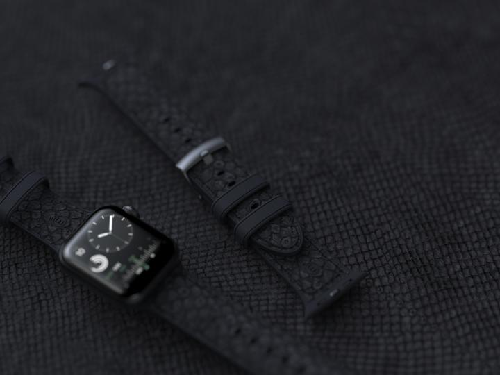 Image du produit Njord Bracelet en cuir de saumon Vindur Watch Strap for Apple Watch 44/45mm (45 mm, Cuir végétalien, Fermeture en acier inoxydable, Cuir de saumon)