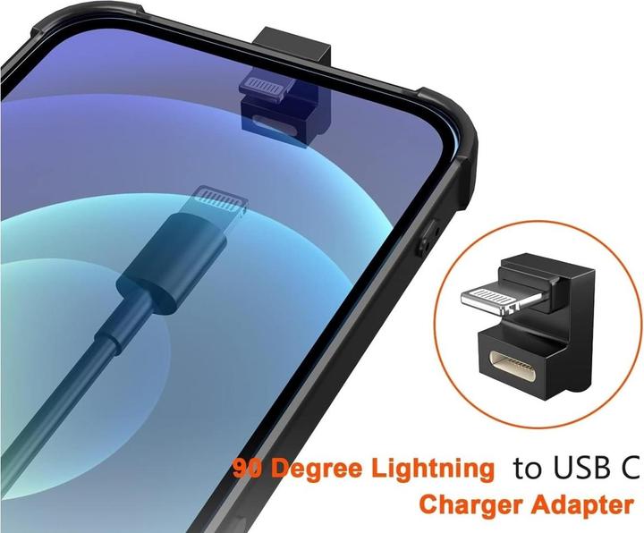 Produktbild PowerGuard USB-C zu Lightning 180 Grad Winkel U-Form Adapter (male/female) (Lightning)