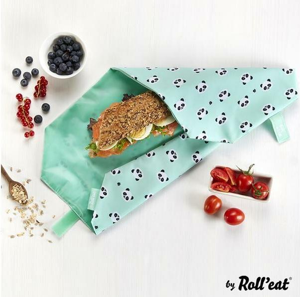 Immagine prodotto Roll'Eat Borsa da pranzo BocnRoll Animali Menta, Panda