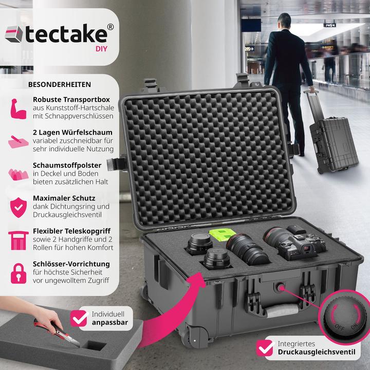 Produktbild tectake Transportkoffer rollbar mit Teleskopgriff