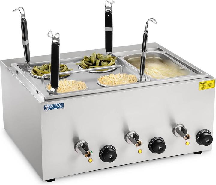 Actual product image Royal Catering Pasta Cooker with 4 Straining Baskets and 1/3 GN-Container