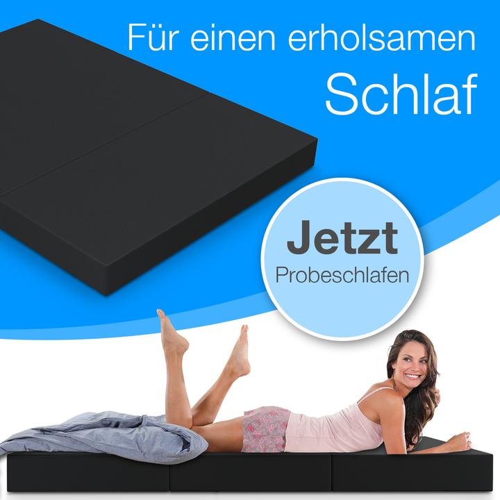 Produktbild Bestschlaf Klappmatratze, 3-teilige Faltmatratze, Reisebett, Gästematratze (160 x 195 cm, Schaumstoffkern)