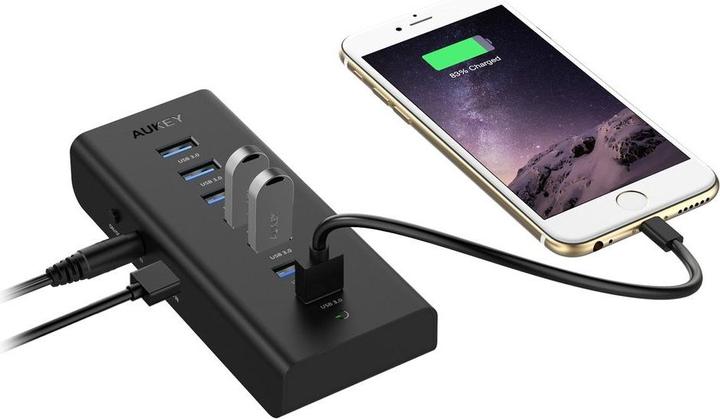 Produktbild Aukey CB-H3 Schnittstellen-Hub Schwarz (USB-A, 7 Ports)