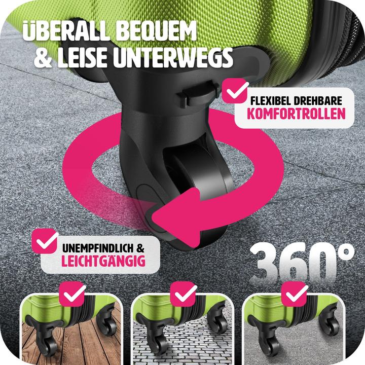 Produktbild tectake Hartschalenkofferset (106 l, Handgepäck (bis 50l), M (50 - 90l), L (90 - 115l))