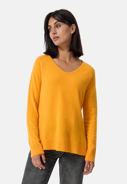 Cash-Mere Kaschmir V-Ausschnitt Pullover mit Seitenschlitzen